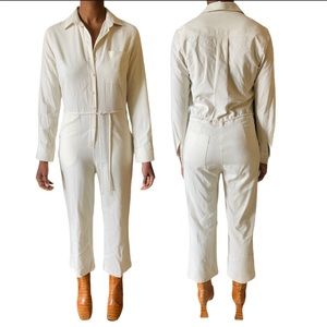 100% Silk Ozma Jumpsuit in Natural - Size Small